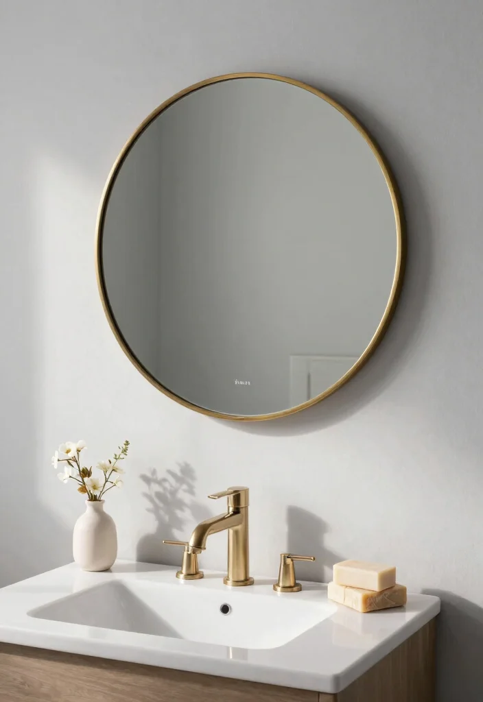 14 Bathroom Vanity Mirror Ideas That Fit Above Any Sink Width - 4. Round Mirrors for Softness 1