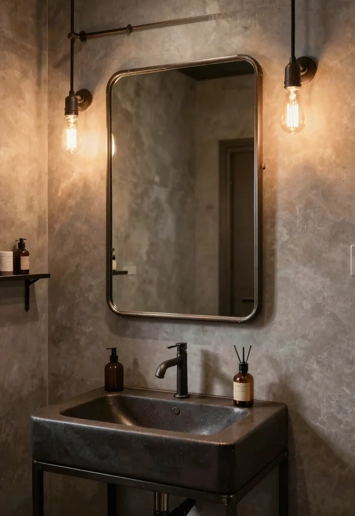 14 Bathroom Vanity Mirror Ideas That Fit Above Any Sink Width - 6. Industrial Style Mirrors 1