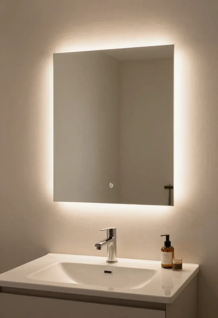 14 Bathroom Vanity Mirror Ideas That Fit Above Any Sink Width - 9. Elegant Backlit Mirrors 1