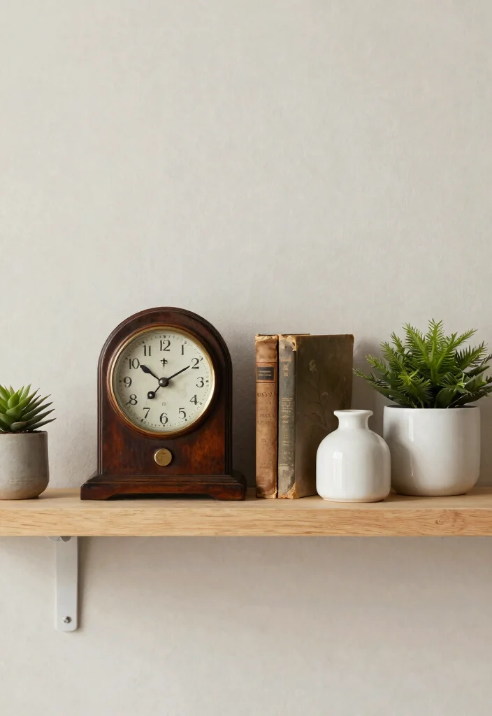 14 Fall Shelf Decor Ideas That Don't Look Cluttered or Seasonal - 11. Vintage Finds 1