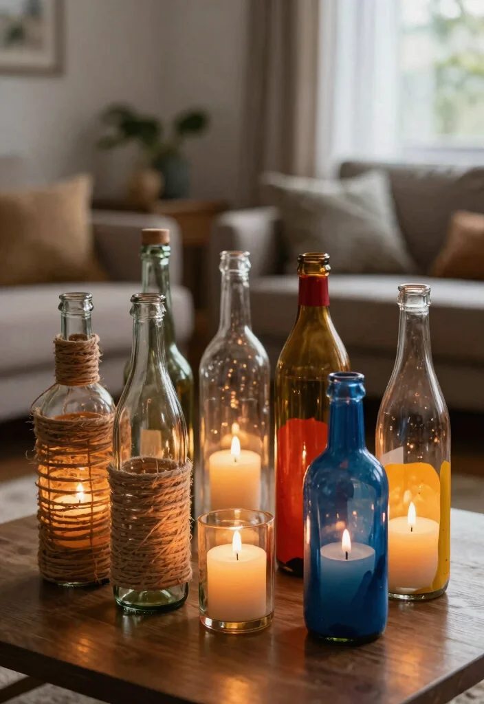 14 Hanging Candle Holder Ideas That Stay Safe Indoors - 10. Upcycled Bottle Candle Holders: Creative Reuse 1