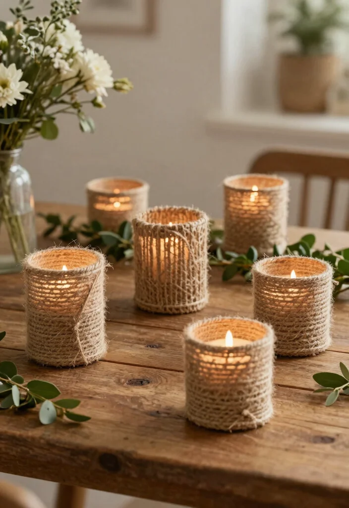 14 Hanging Candle Holder Ideas That Stay Safe Indoors - 8. Jute Twine-Wrapped Holders: Rustic Charm 1