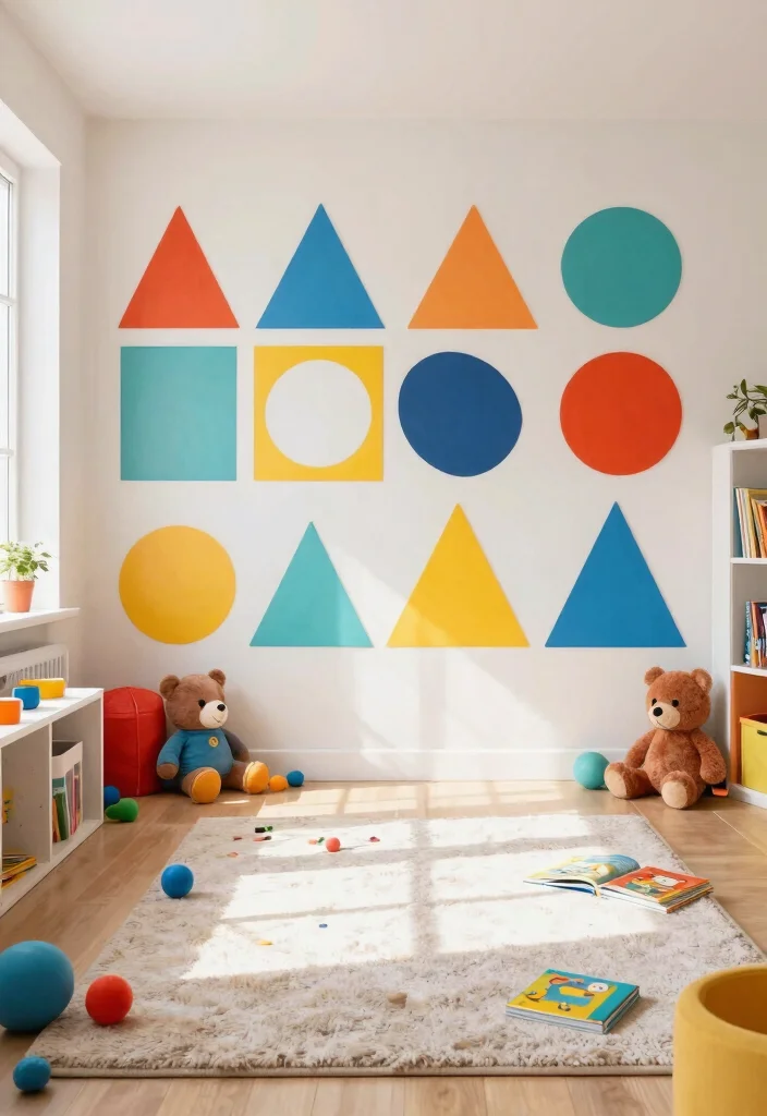 14 Vinyl Wall Art Ideas That Peel Off Without Damage - 2. Playful Geometric Shapes 1