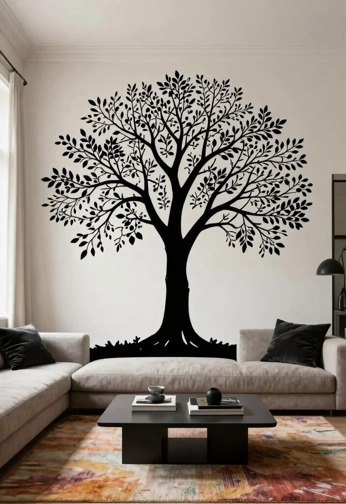 14 Vinyl Wall Art Ideas That Peel Off Without Damage - 4. Artistic Silhouettes 1