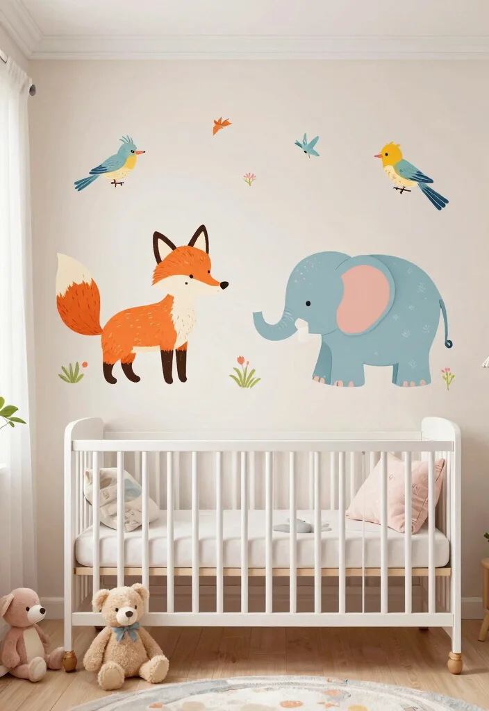 14 Vinyl Wall Art Ideas That Peel Off Without Damage - 5. Whimsical Animal Designs 1
