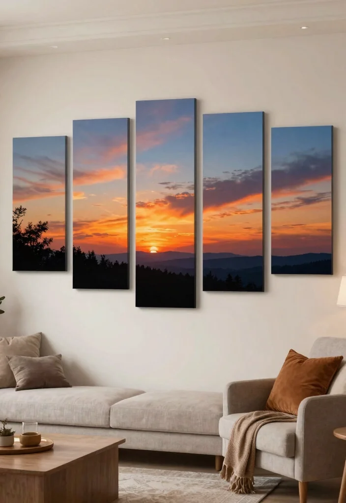 14 Vinyl Wall Art Ideas That Peel Off Without Damage - 9. Multi-Panel Designs 1