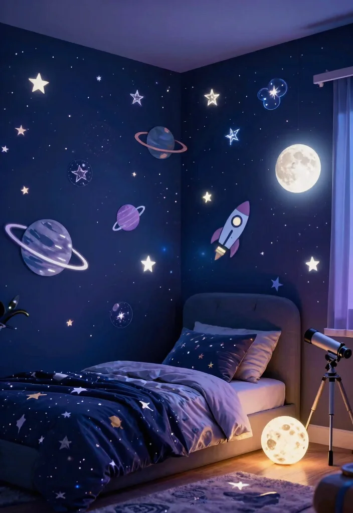 14 Wall Decor Stickers That Peel Off Clean for Renters - 2. Galactic Adventures 1