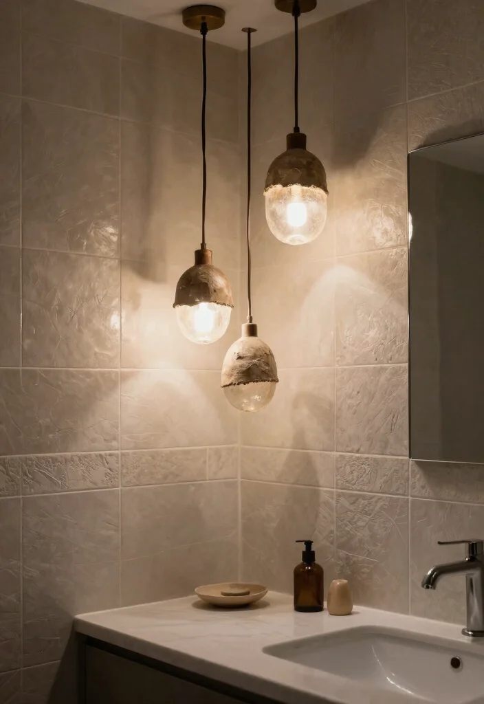 15 Bathroom Mirror Light Ideas That Eliminate Shadows - 10. Pendant Lighting Above the Vanity 1