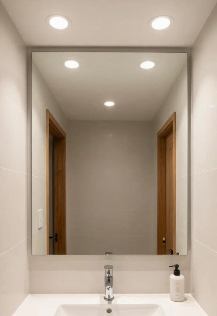 15 Bathroom Mirror Light Ideas That Eliminate Shadows - 4. Ceiling-Mounted Lights 1