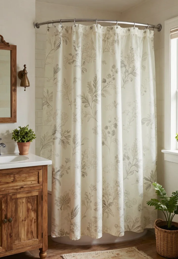 15 Bathroom Shower Curtains That Resist Mold and Stay Fresh - 10. Farmhouse Charm Shower Curtain 1