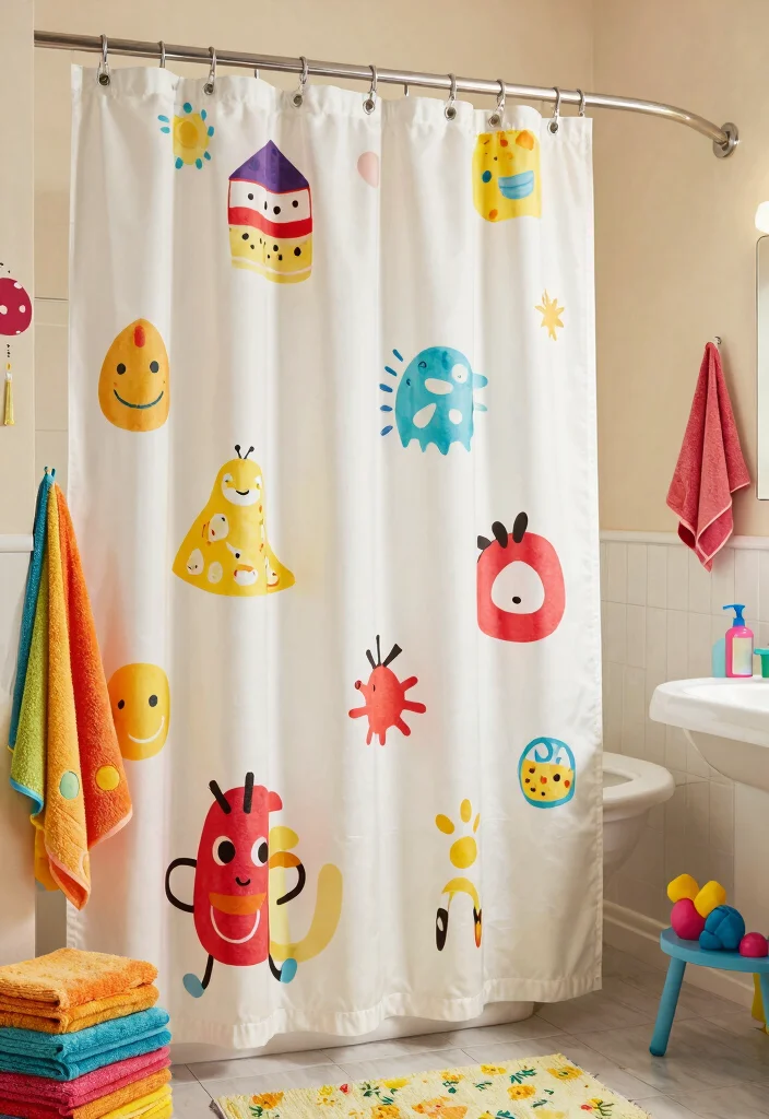 15 Bathroom Shower Curtains That Resist Mold and Stay Fresh - 12. Fun Kid-Friendly Shower Curtain 1