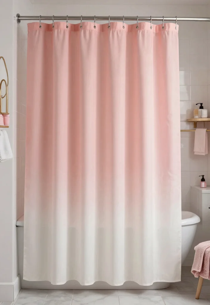 15 Bathroom Shower Curtains That Resist Mold and Stay Fresh - 13. Elegant Ombre Shower Curtain 1