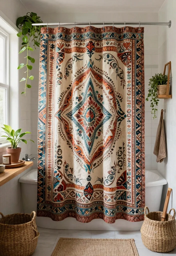 15 Bathroom Shower Curtains That Resist Mold and Stay Fresh - 3. Bohemian Chic Shower Curtain 1