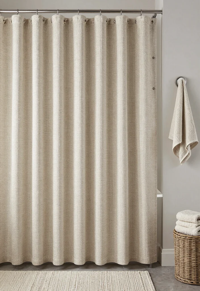 15 Bathroom Shower Curtains That Resist Mold and Stay Fresh - 8. Textured Woven Shower Curtain 1