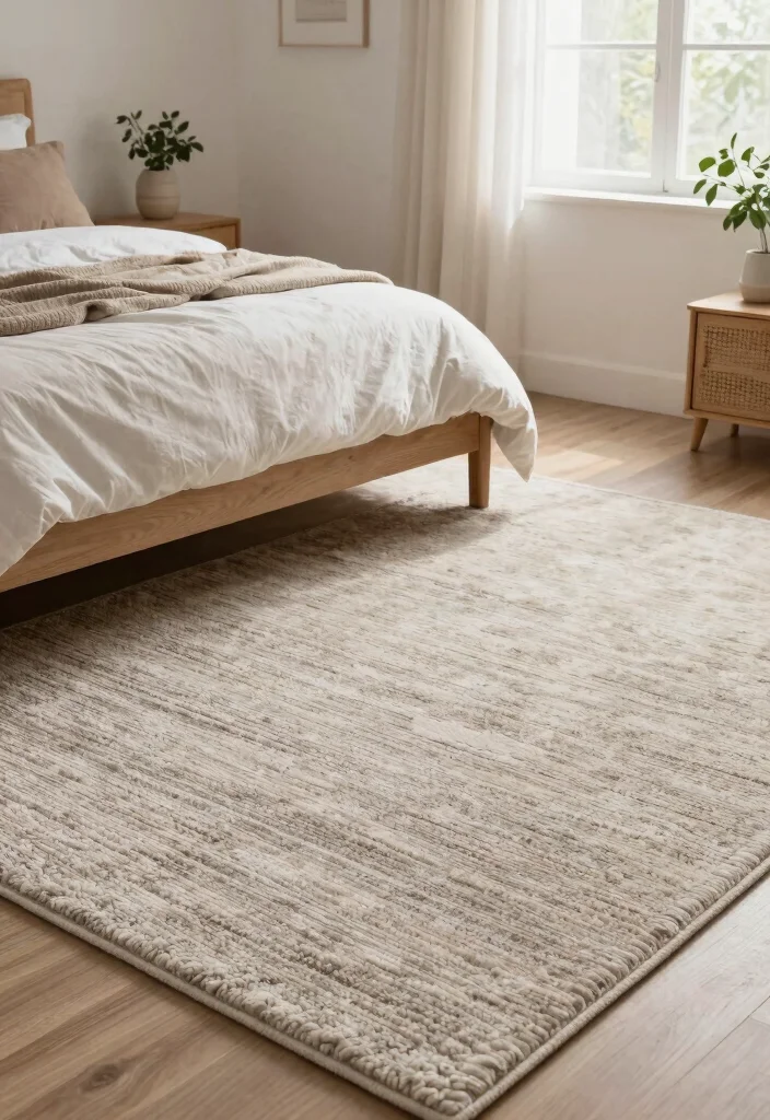15 Carpet Ideas for Bedrooms That Stay Clean Under the Bed - 11. Textured Carpets 1