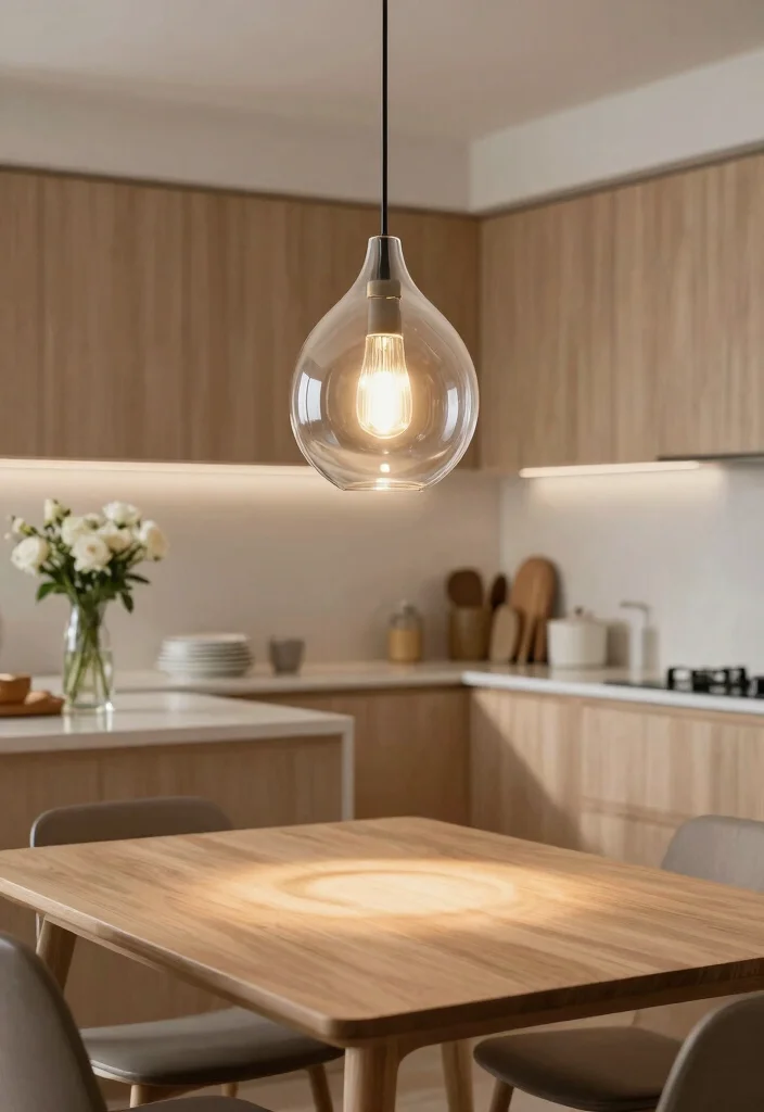 15 Glass Pendant Lamp Ideas That Brighten Dark Kitchens - 1. Teardrop Elegance 1