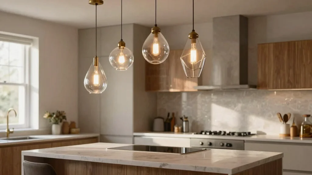 15 Glass Pendant Lamp Ideas That Brighten Dark Kitchens