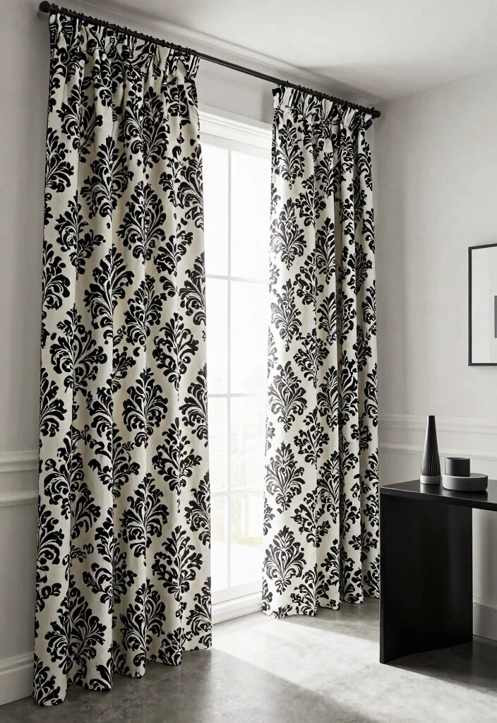 15 Hall Curtains Ideas That Add Privacy Without Blocking Light - 10. Classic Black and White 1