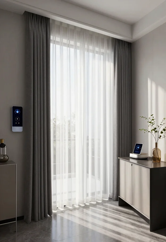 15 Hall Curtains Ideas That Add Privacy Without Blocking Light - 14. Smart Home Integration 1