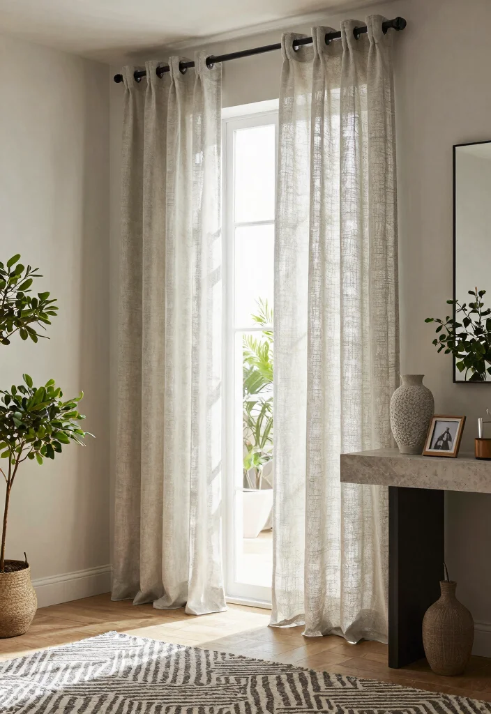 15 Hall Curtains Ideas That Add Privacy Without Blocking Light - 2. Textured Fabrics 1