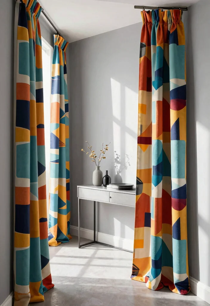 15 Hall Curtains Ideas That Add Privacy Without Blocking Light - 9. Contemporary Patterns 1