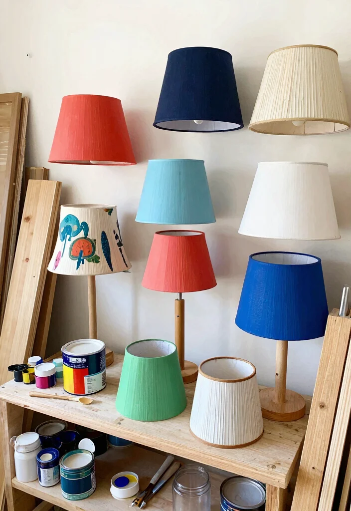 15 Lamp Shade Ideas That Update Any Outdated Fixture - 12. Painted Wood Shades 1