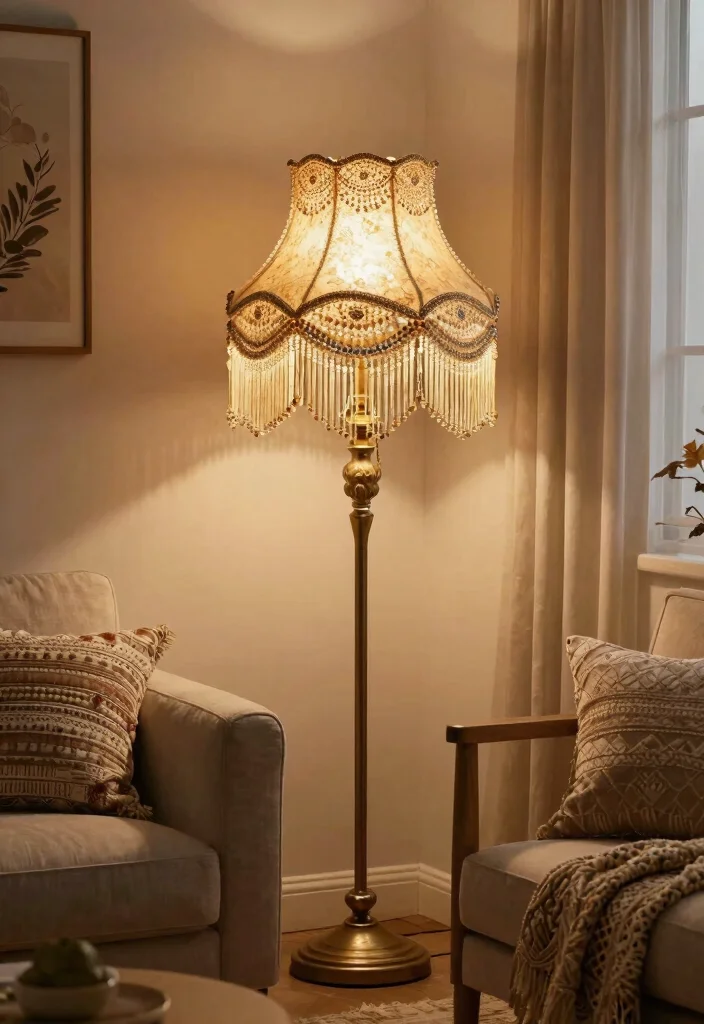 15 Lamp Shade Ideas That Update Any Outdated Fixture - 15. Embellished Shades with Beads or Fringe 1