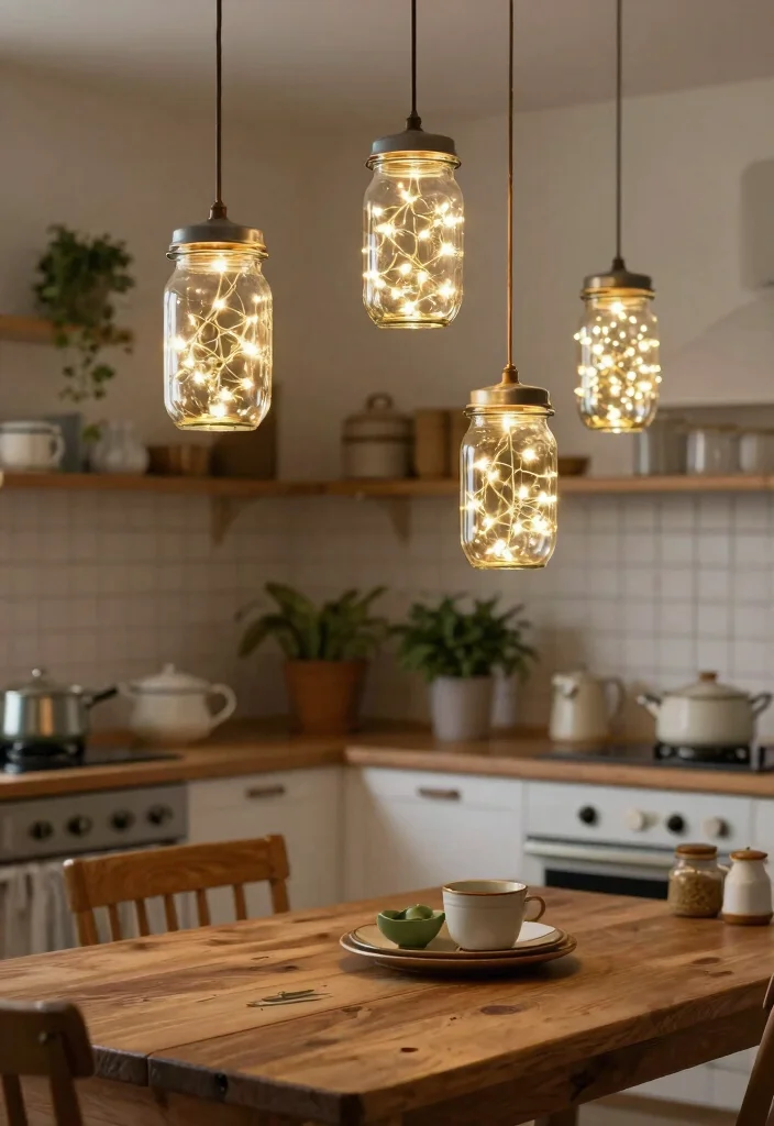 15 Lamp Shade Ideas That Update Any Outdated Fixture - 3. Repurposed Mason Jar Shades 1