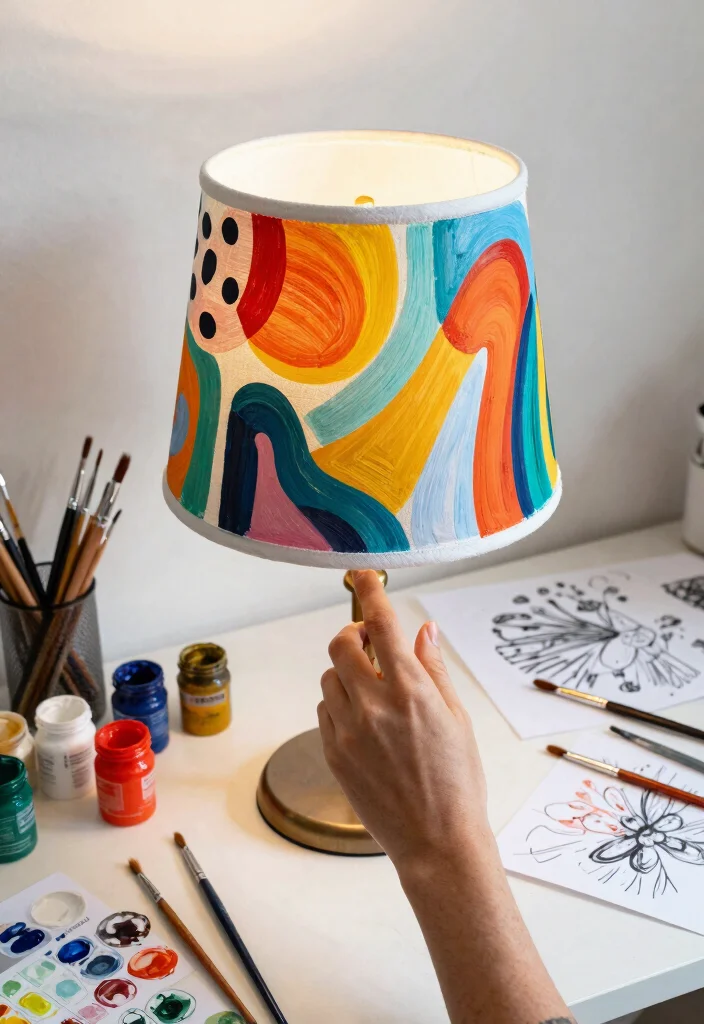15 Lamp Shade Ideas That Update Any Outdated Fixture - 7. Hand-Painted Shades 1