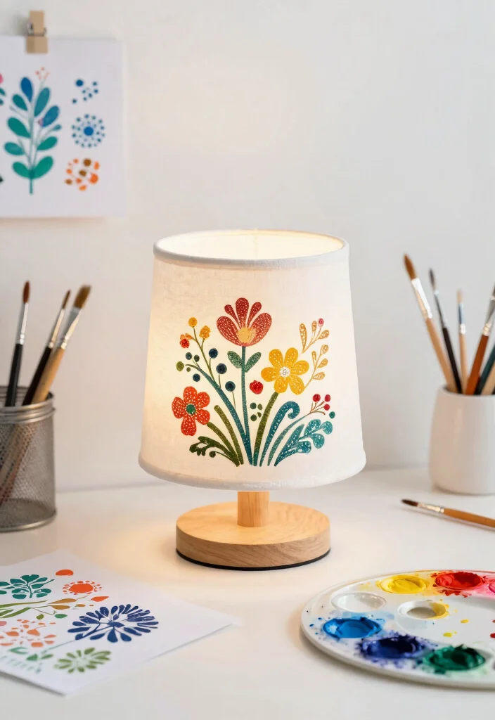 15 Lamp Shade Ideas That Update Any Outdated Fixture - 9. Stenciled Shades 1