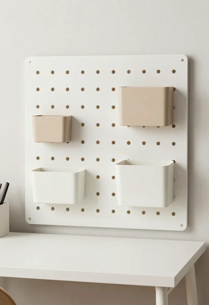 15 Pegboard Desk Setup Ideas That Keep Cords and Clutter Hidden - 14. Clean and Simple Lines 1