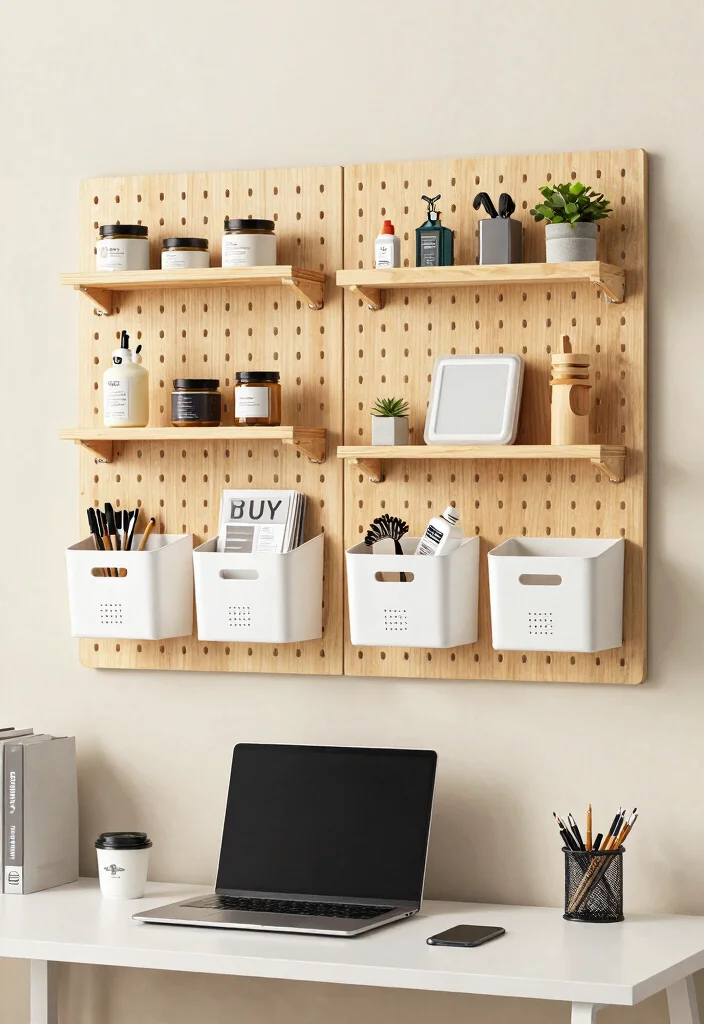 15 Pegboard Desk Setup Ideas That Keep Cords and Clutter Hidden - 5. Smart Organization Solutions 1