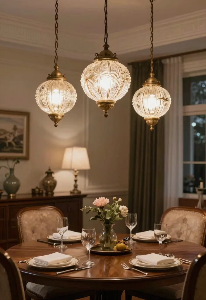 15 Pendant Lamp Shade Ideas That Diffuse Harsh Bulb Light - 15. Vintage Glass Shades 1