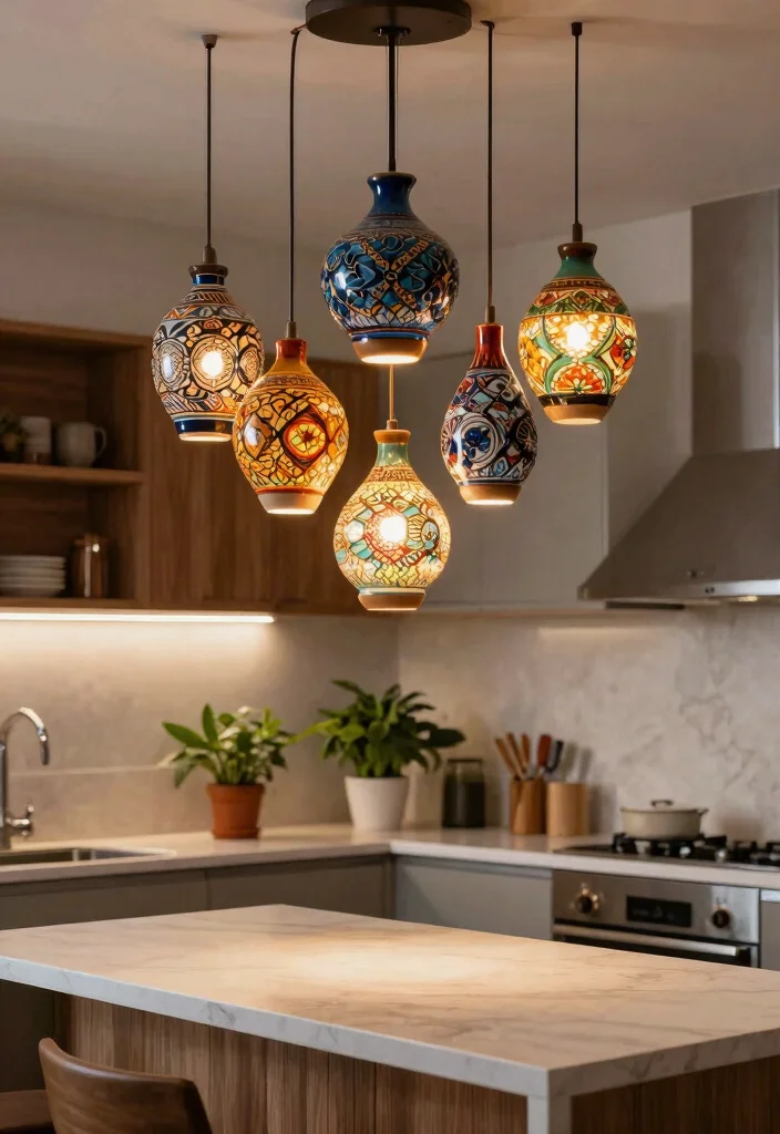 15 Pendant Lamp Shade Ideas That Diffuse Harsh Bulb Light - 5. Handmade Ceramic Shades 1