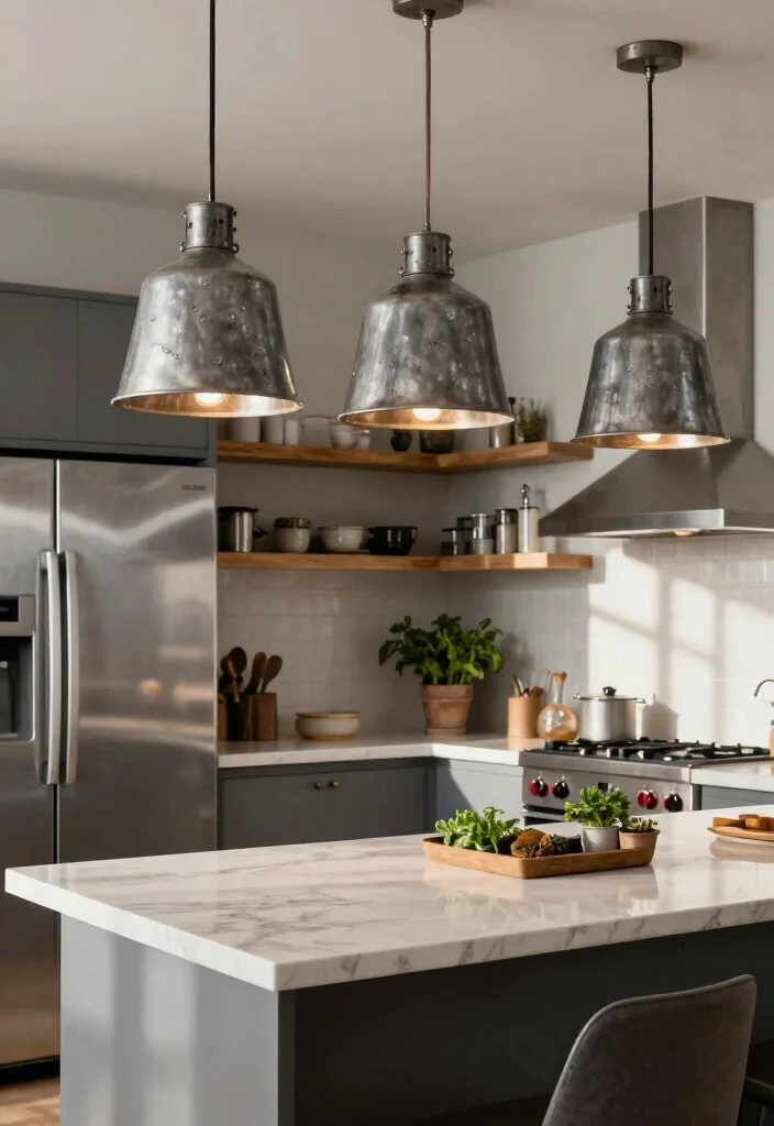 15 Pendant Lamp Shade Ideas That Diffuse Harsh Bulb Light - 9. Upcycled Metal Shades 1