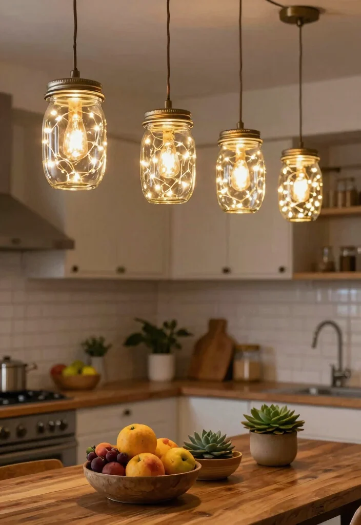 15 Pendant Light Design Ideas for Statement Lighting on a Budget - 11. Mason Jar Lights 1