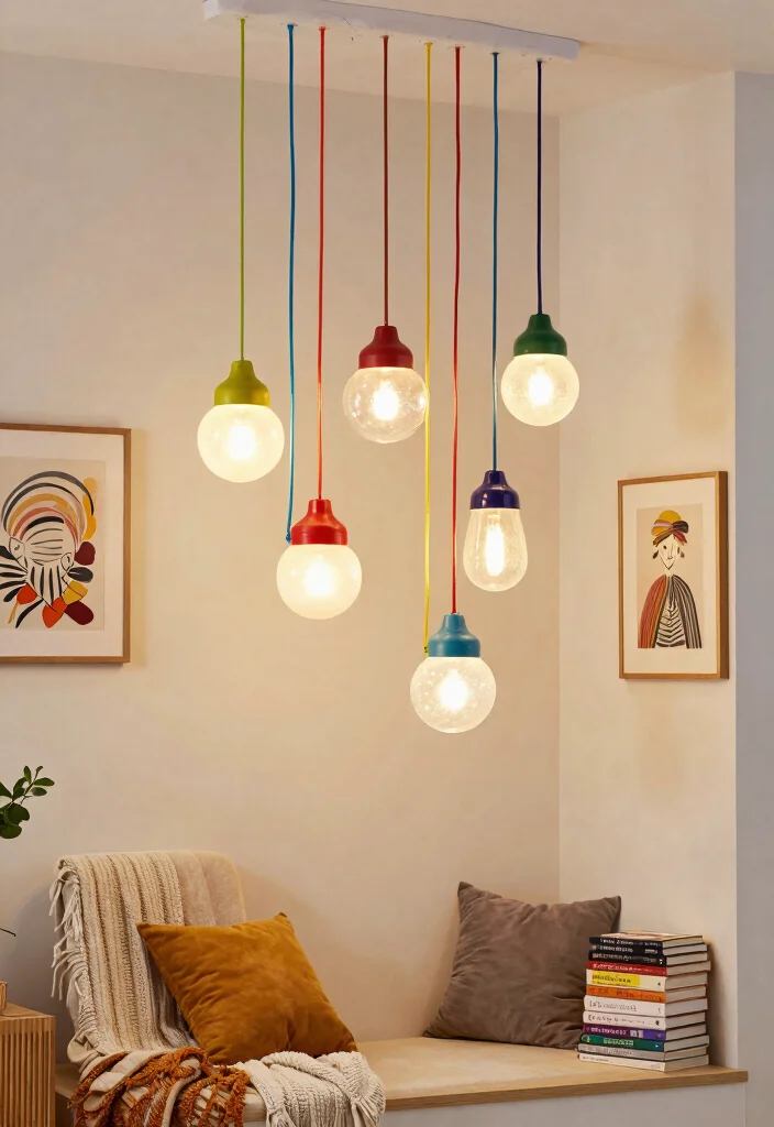 15 Pendant Light Design Ideas for Statement Lighting on a Budget - 15. Colorful Cord Pendant Lights 1