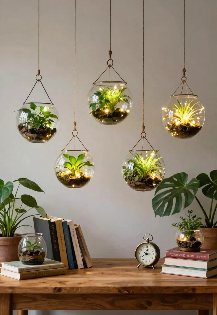 15 Pendant Light Design Ideas for Statement Lighting on a Budget - 7. Hanging Terrariums 1