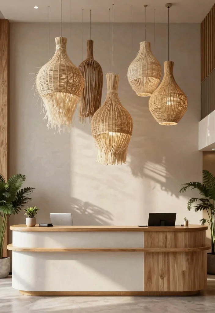 15 Reception Pendant Light Ideas That Make a First Impression - 14. Artistic Fiber Pendants 1
