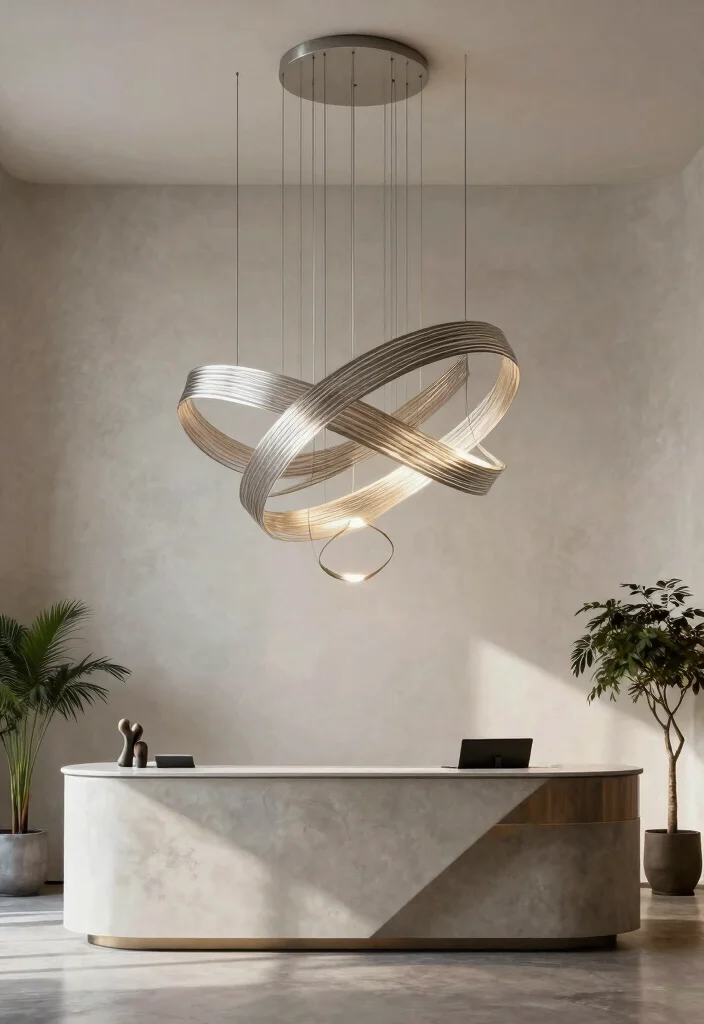 15 Reception Pendant Light Ideas That Make a First Impression - 5. Artistic Sculptural Lights 1