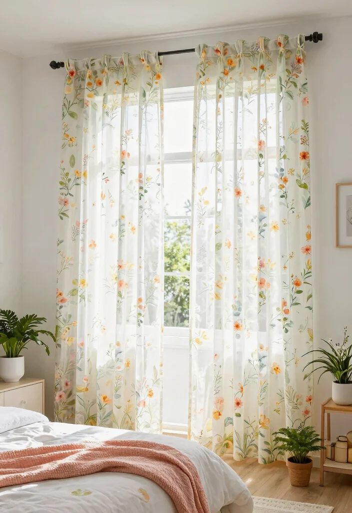 15 Sheer Curtains Bedroom Ideas That Block Just Enough Light - 13. Seasonal Sheer Changes 1