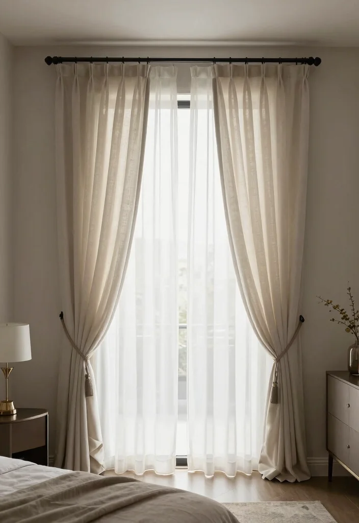 15 Sheer Curtains Bedroom Ideas That Block Just Enough Light - 15. Custom-Made Sheer Curtains 1