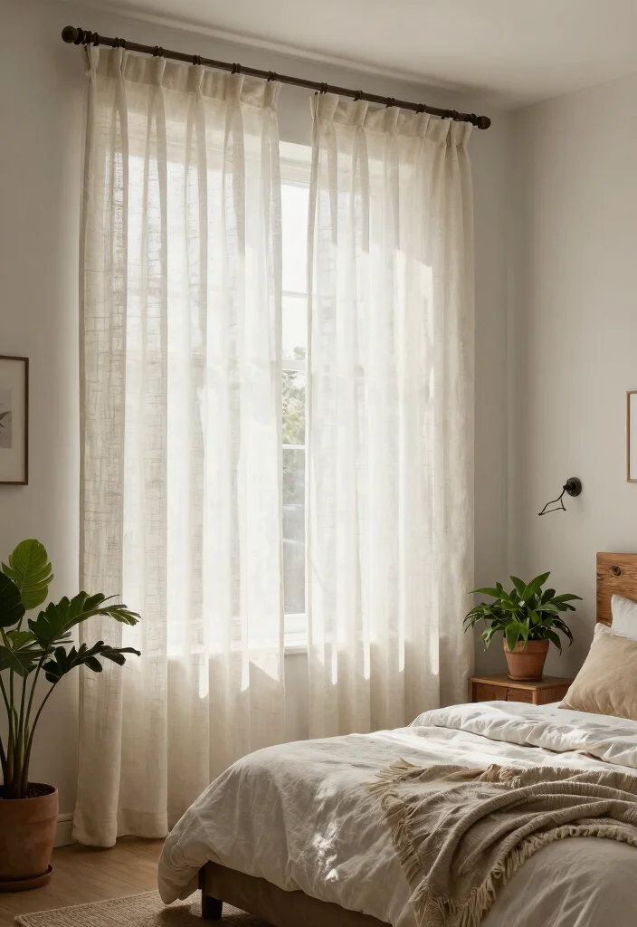 15 Sheer Curtains Bedroom Ideas That Block Just Enough Light - 2. Eco-Friendly Fabrics 1