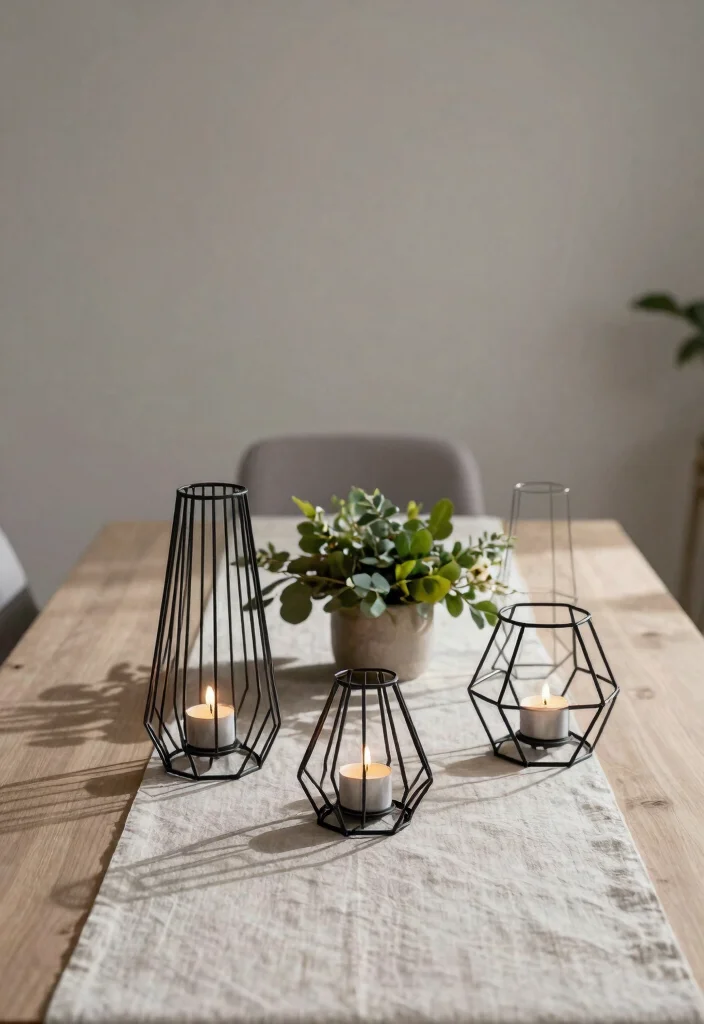 15 Wire Candle Holder Ideas That Catch Dripping Wax - 1. Geometric Elegance 1