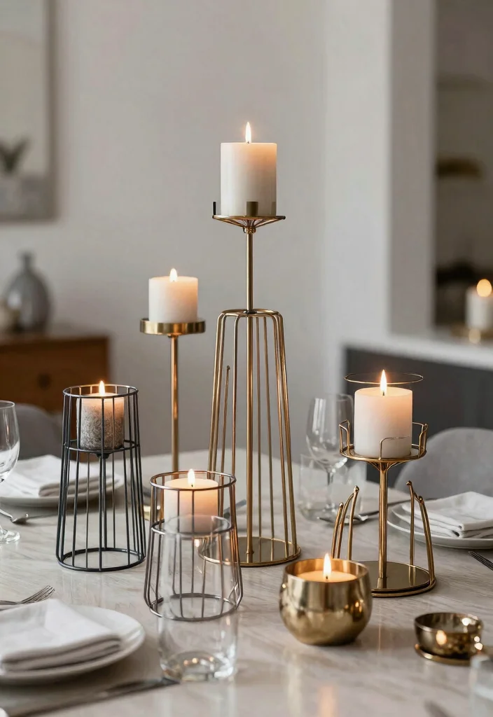 15 Wire Candle Holder Ideas That Catch Dripping Wax - 13. Mixed Metals 1