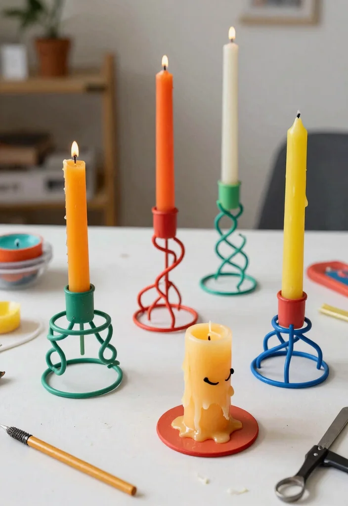 15 Wire Candle Holder Ideas That Catch Dripping Wax - 3. Whimsical Twists 1