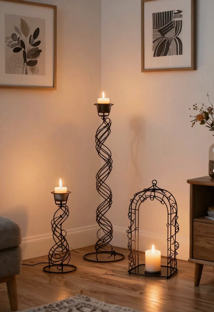 15 Wire Candle Holder Ideas That Catch Dripping Wax - 7. Artistic Displays 1