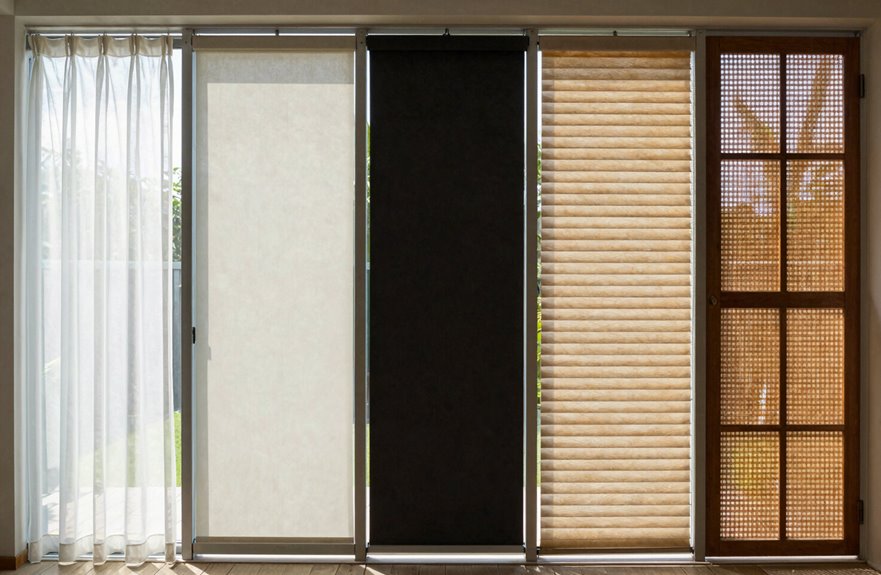 How to Cover Patio Doors: 5 Practical Methods †’ 5 Practical Methods to Cover Patio Doors 5 between the glass fabrics customizable privacy