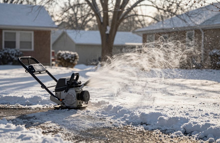 You Can Use a Leaf Blower for Snow Removal 1 cordless blower conquers powdery snow