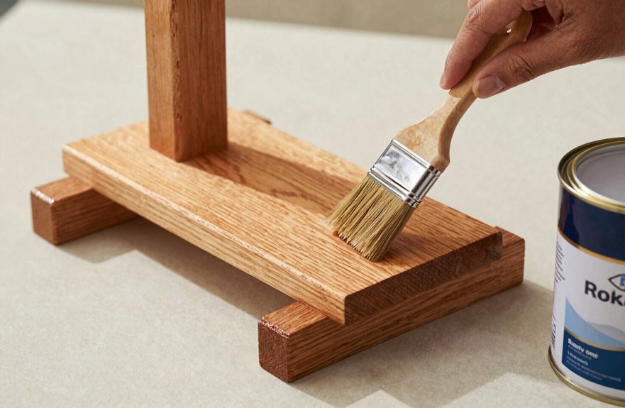 Build a Wood Plant Stand in 6 Simple Steps 5 early american stain with outdoor sealant